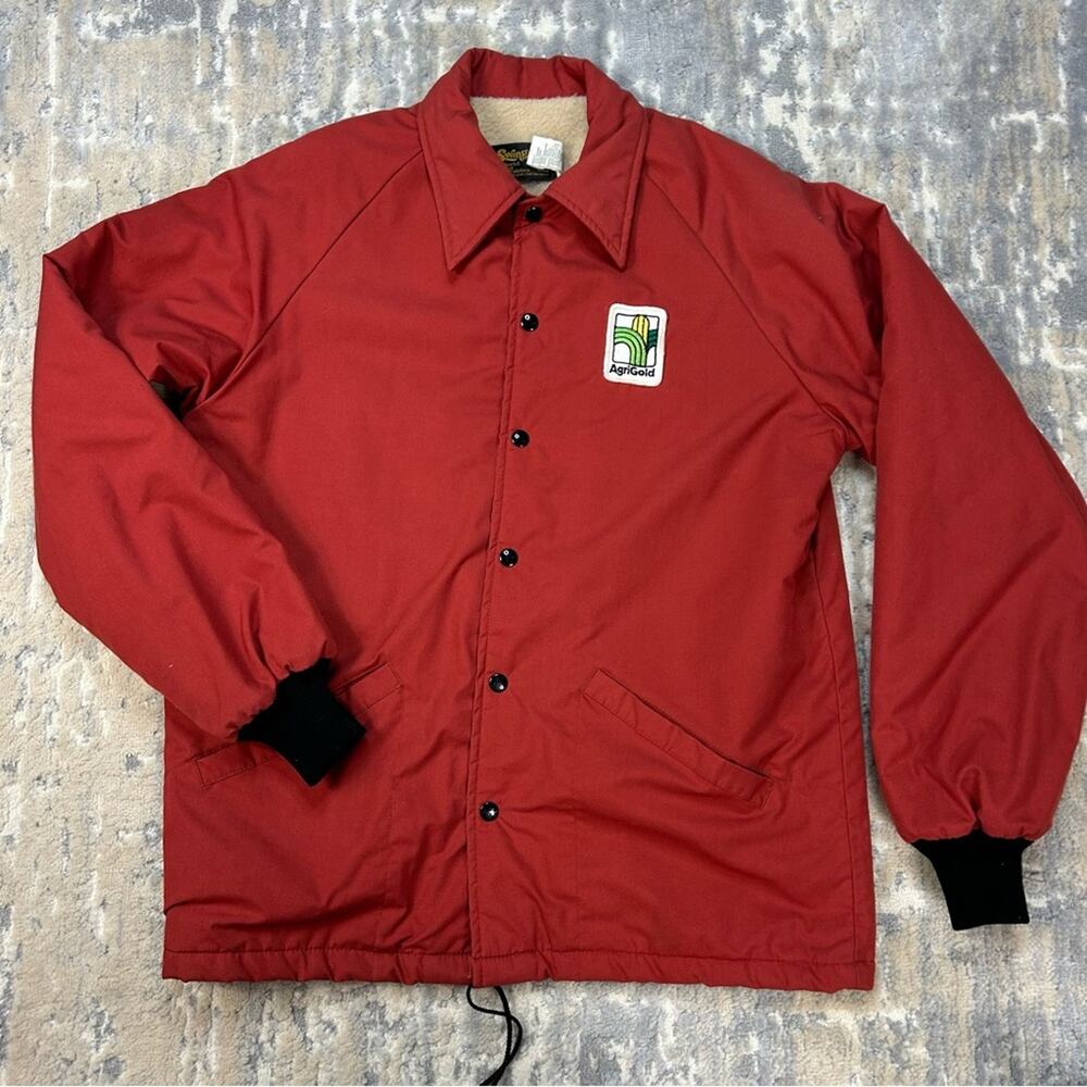 Vintage Swingster 70s AgriGold Seed Farmer Bomber Jacket Fleece Lined Medium